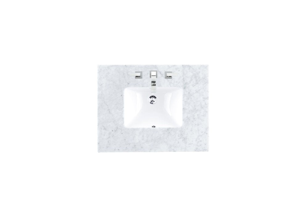 James Martin - 30" Single 3 CM Top, Carrara White Marble w/ Sink - 090-S30-CAR-SNK view 1