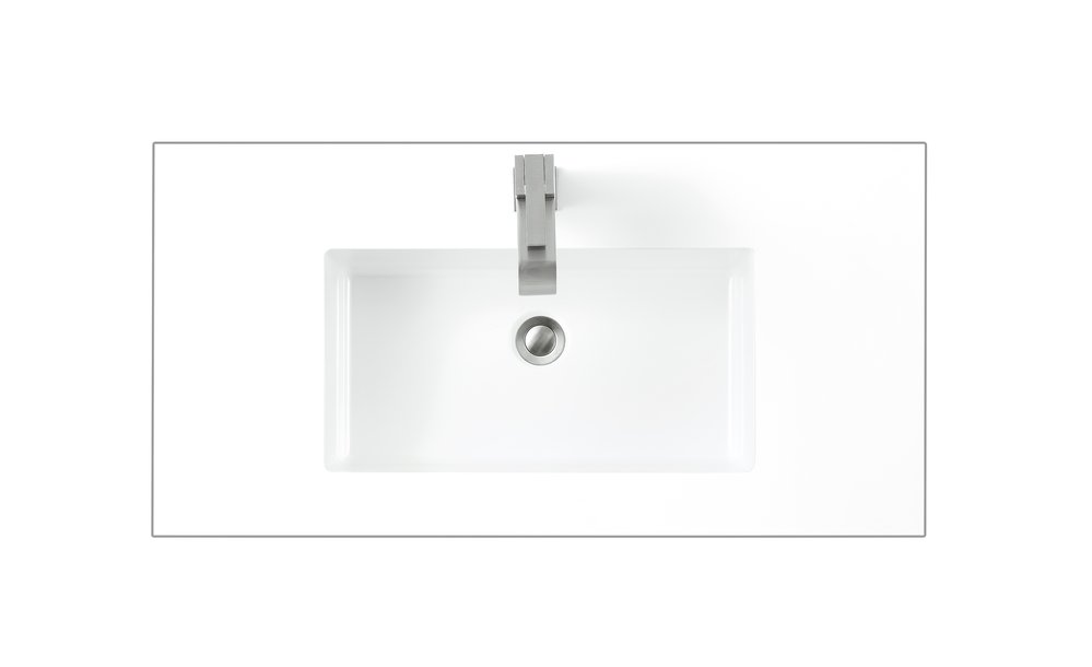 James Martin - 35.4" Single Sink Top, Glossy White - SWB-S35.4-GW view 1