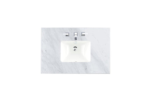 James Martin - 36" Single 3 CM Top, Carrara White Marble w/ Sink - 090-S36-CAR-SNK view 1