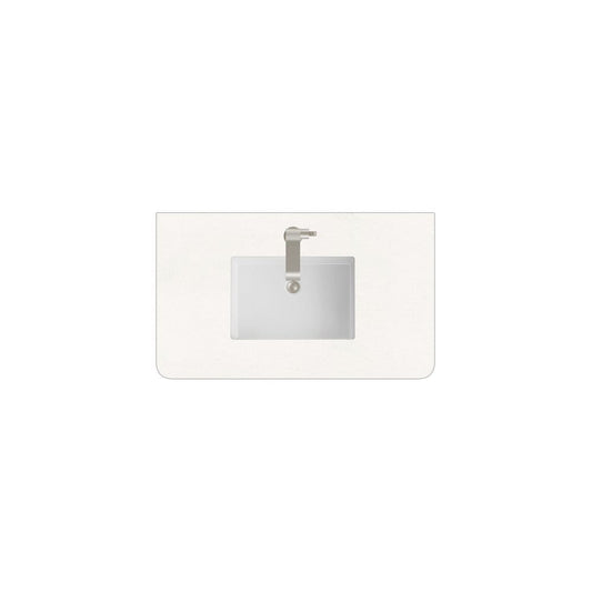 James Martin - 36" Single Radius Cut Top, 3 CM White Zeus Silestone w/ Sink - 060-S36RC-WZ-SNK view 1