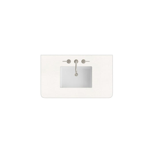 James Martin - 36" Single Radius Cut Widespread, 3 CM White Zeus Silestone w/ Sink - 060-S36RCWS-WZ-SNK view 1