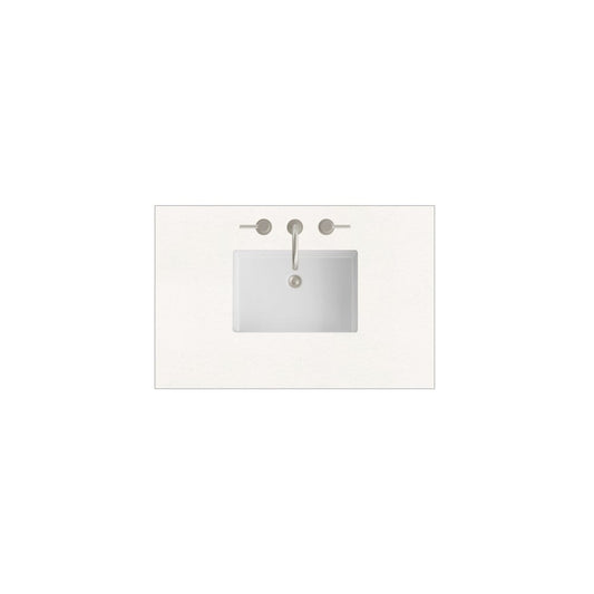 James Martin - 36" Single Top, 3 CM White Zeus Silestone w/ Sink - 050-S36-WZ-SNK view 1