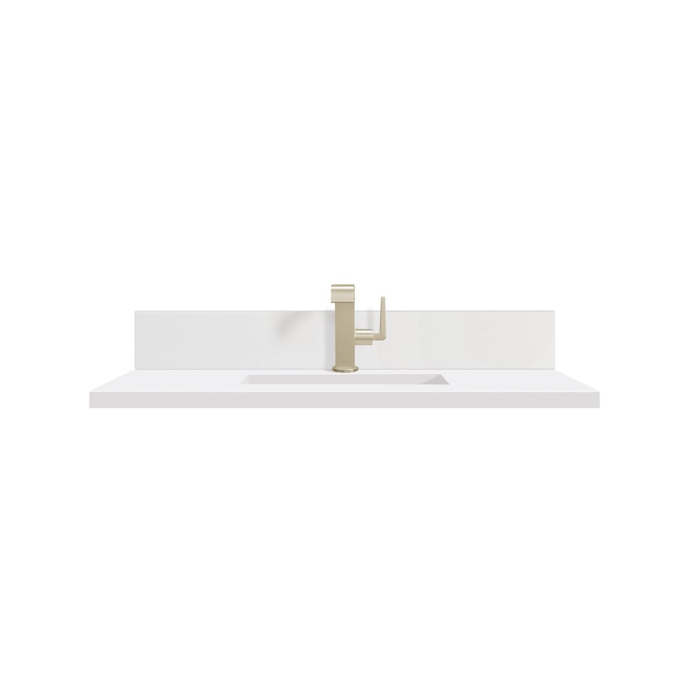 James Martin - 36" Single Top, Single-Hole, 3 CM White Zeus Silestone w/ Backsplash & Sink - 051-S36-BS-WZ view 1