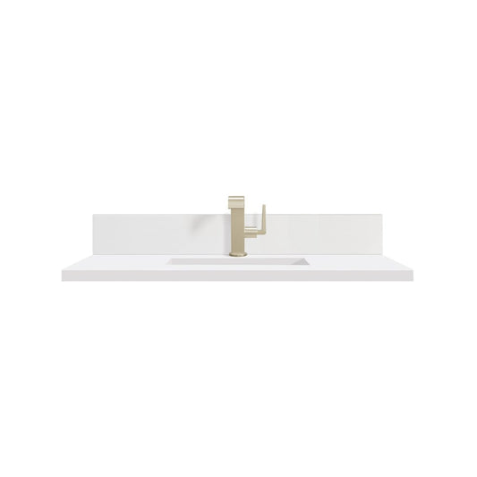 James Martin - 36" Single Top, Single-Hole, 3 CM White Zeus Silestone w/ Backsplash & Sink - 051-S36-BS-WZ view 1