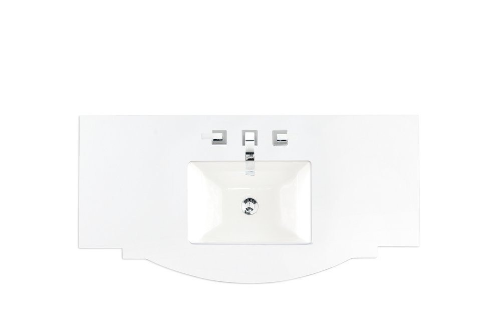 James Martin - 46" Single Top, 3 CM Silestone White Zeus Silestone - 050-S46R-WZ-SNK view 1