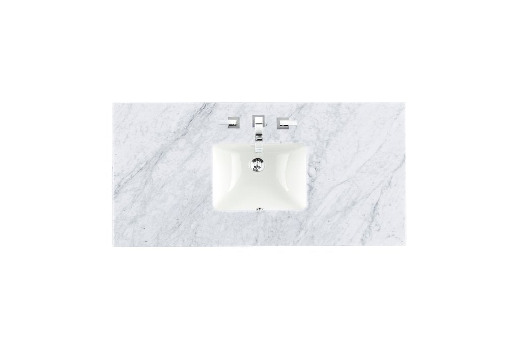 James Martin - 48" Single 3 CM Top, Carrara White Marble w/ Sink - 090-S48-CAR-SNK view 1