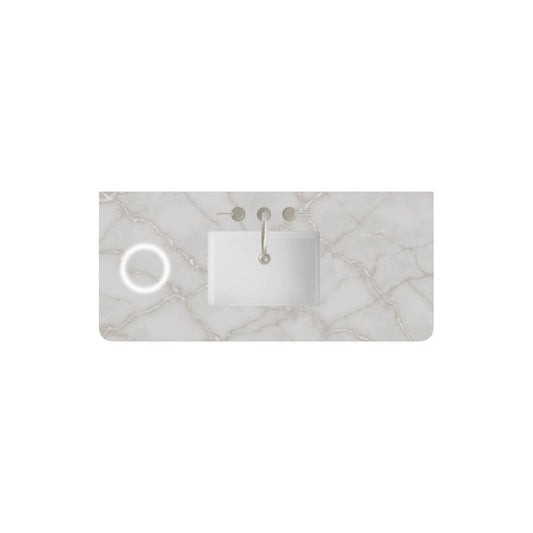 James Martin - 48" Single Radius Cut Top, 3 CM Victorian Silver Silestone w/ Sink & FreePower Wireless Charger - 060-S48RCWS-FP-VSL-SNK view 1