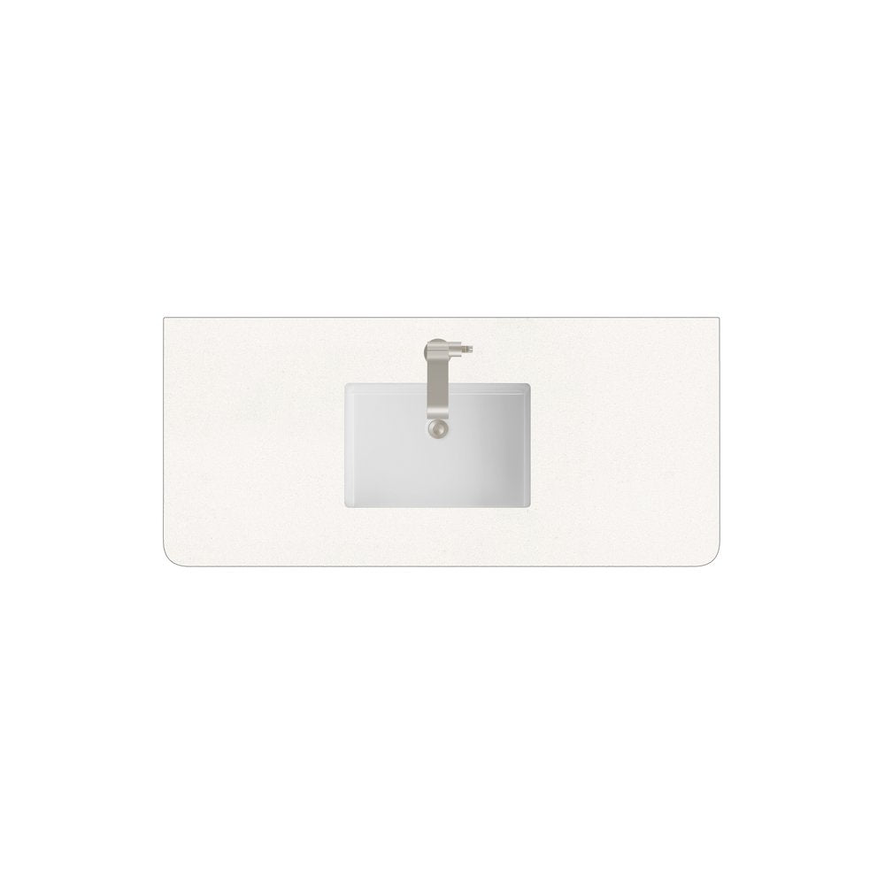 James Martin - 48" Single Radius Cut Top, 3 CM White Zeus Silestone w/ Sink - 060-S48RC-WZ-SNK view 1