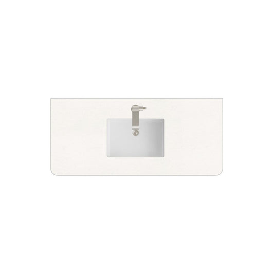 James Martin - 48" Single Radius Cut Top, 3 CM White Zeus Silestone w/ Sink - 060-S48RC-WZ-SNK view 1