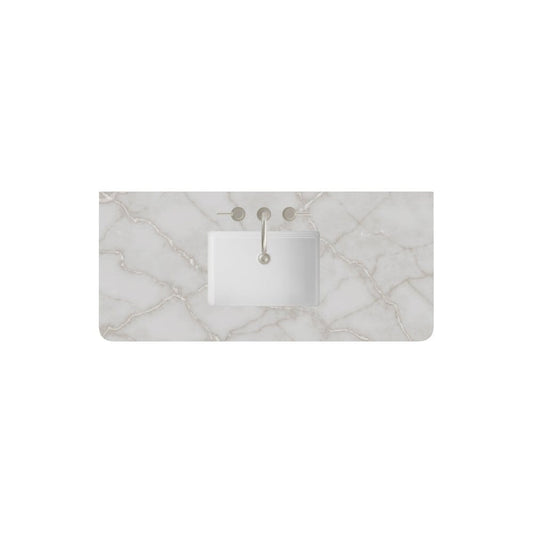 James Martin - 48" Single Radius Cut Widespread, 3 CM Victorian Silver Silestone w/ Sink - 060-S48RCWS-VSL-SNK view 1