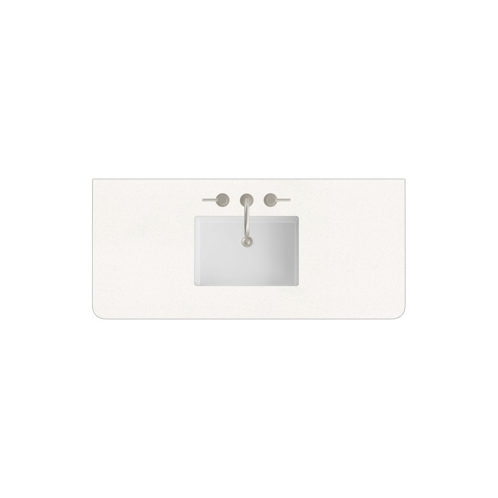 James Martin - 48" Single Radius Cut Widespread, 3 CM White Zeus Silestone w/ Sink - 060-S48RCWS-WZ-SNK view 1