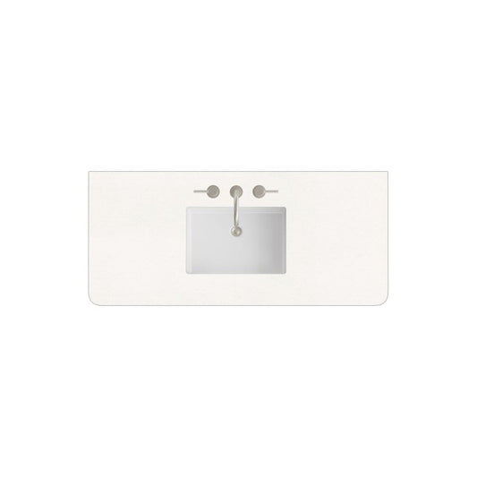 James Martin - 48" Single Radius Cut Widespread, 3 CM White Zeus Silestone w/ Sink - 060-S48RCWS-WZ-SNK view 1