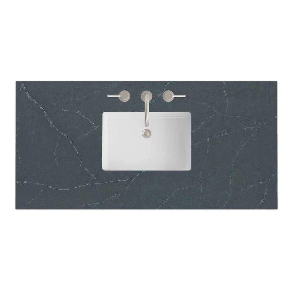 James Martin - 48" Single Top, 3 CM Charcoal Soapstone Silestone w/ Sink - 050-S48-CSP-SNK view 1
