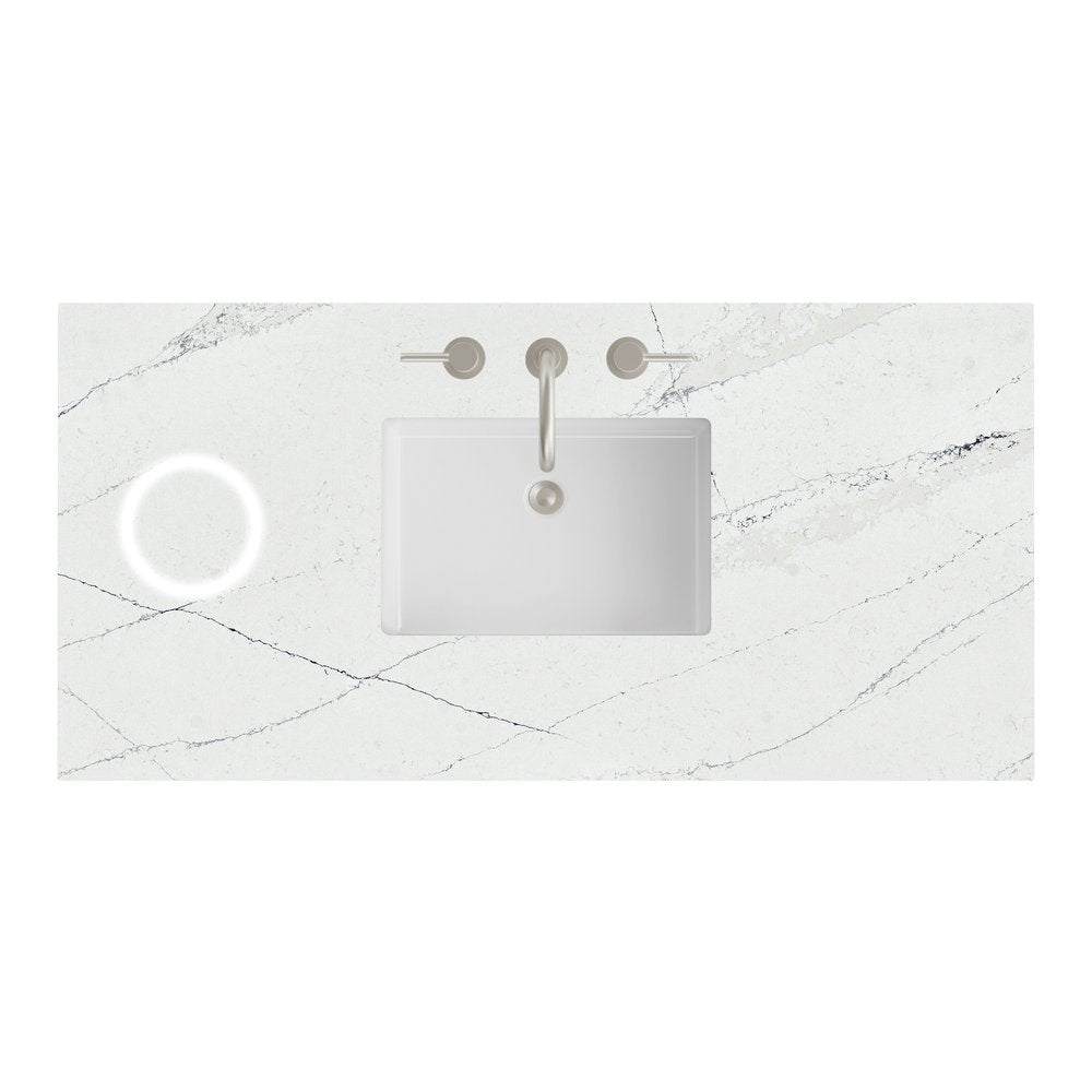 James Martin - 48" Single Top, 3 CM Ethereal Noctis Silestone w/ Sink & FreePower Wireless Charger - 050-S48-FP-ENC-SNK view 1