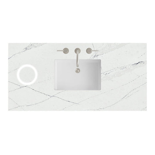 James Martin - 48" Single Top, 3 CM Ethereal Noctis Silestone w/ Sink & FreePower Wireless Charger - 050-S48-FP-ENC-SNK view 1