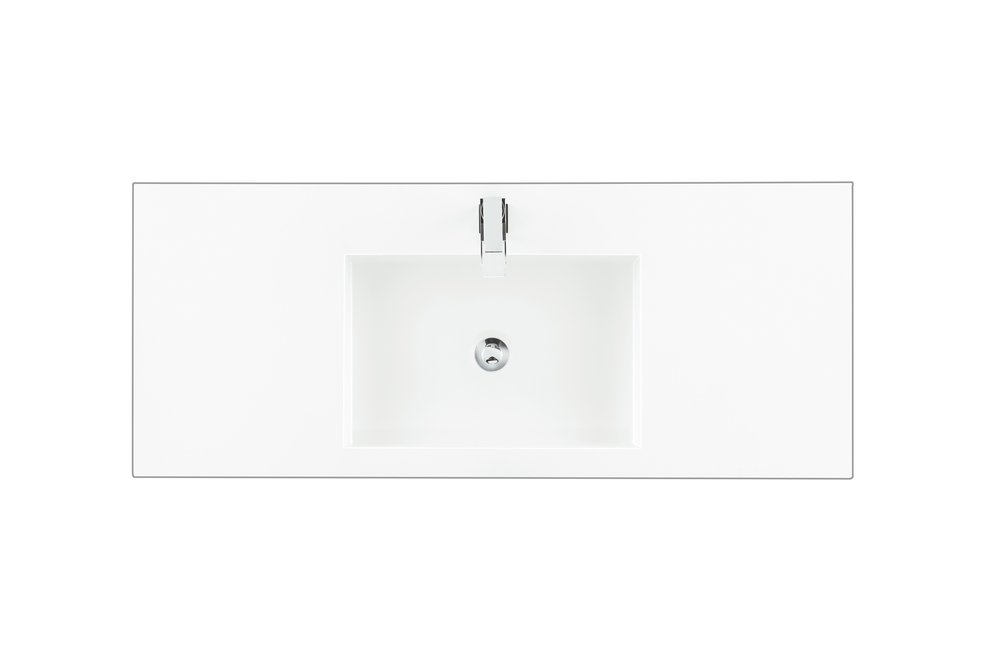 James Martin - 48" Single Top, Composite Stone, Glossy White Finish - CS-348-GW view 1