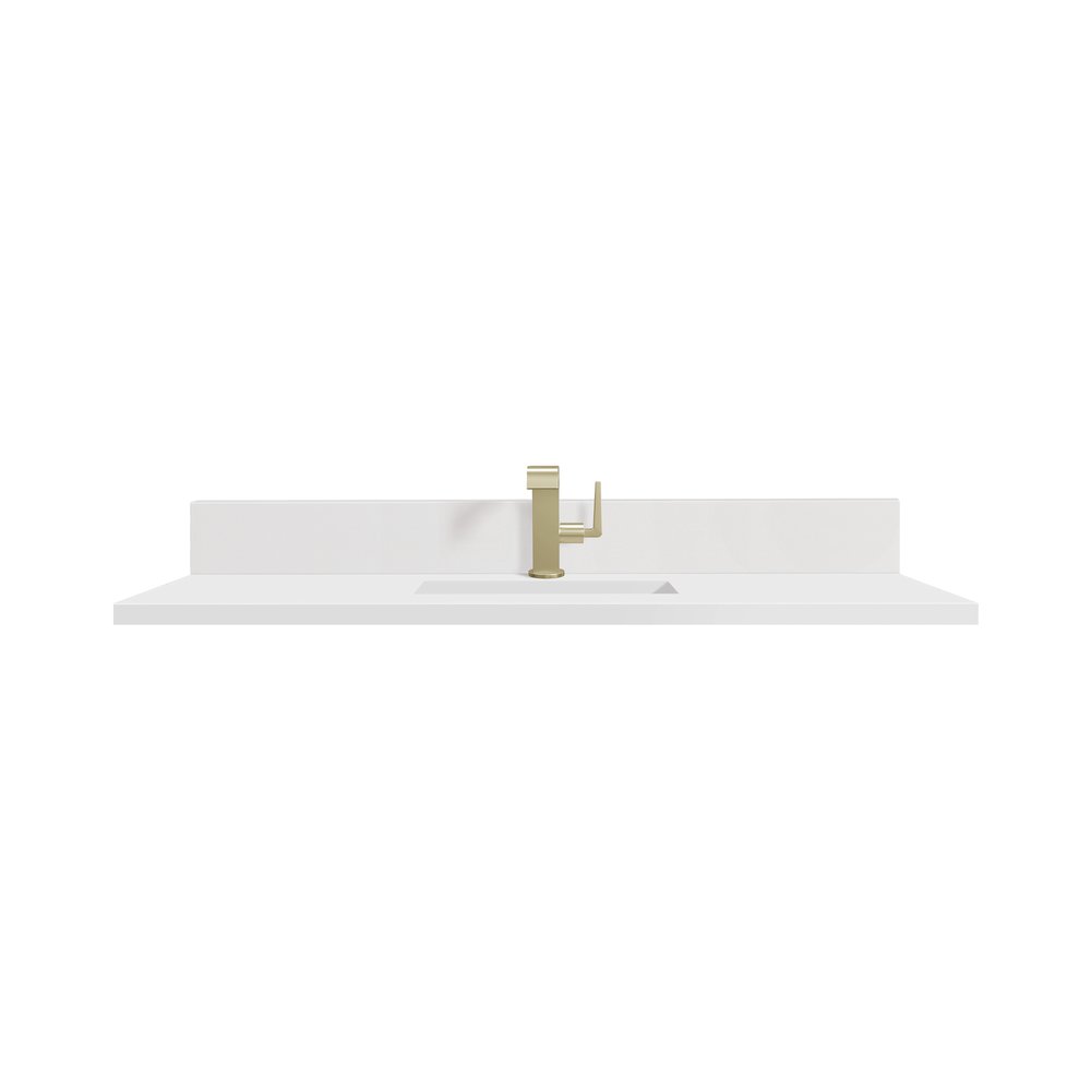 James Martin - 48" Single Top, Single-Hole, 3 CM White Zeus Silestone w/ Backsplash & Sink - 051-S48-BS-WZ view 1