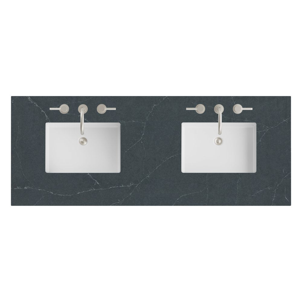 James Martin - 60" Double Top, 3 CM Charcoal Soapstone Silestone w/ Sink - 050-S60D-CSP-SNK view 1