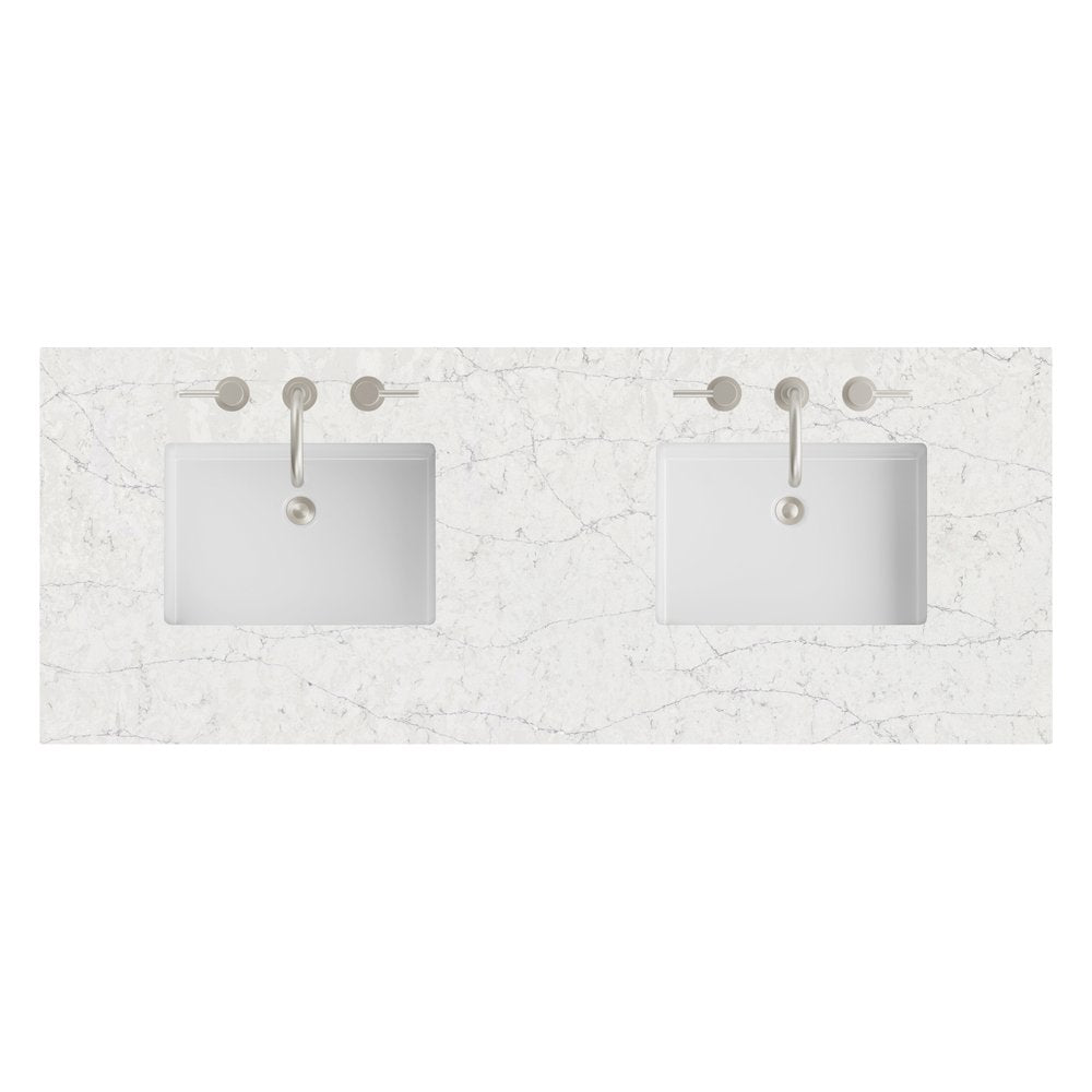 James Martin - 60" Double Top, 3 CM Eternal Jasmine Pearl Silestone w/ Sink - 050-S60D-EJP-SNK view 1