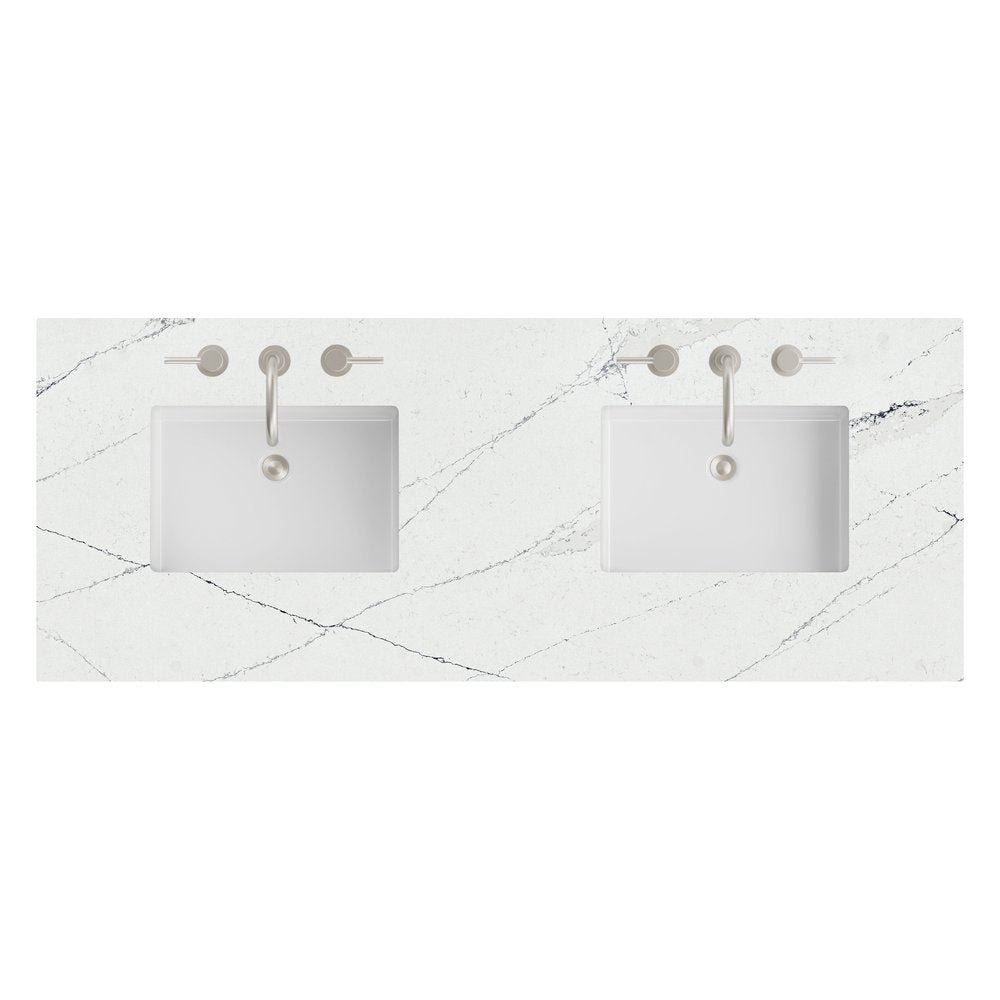 James Martin - 60" Double Top, 3 CM Ethereal Noctis Silestone w/ Sink - 050-S60D-ENC-SNK view 1