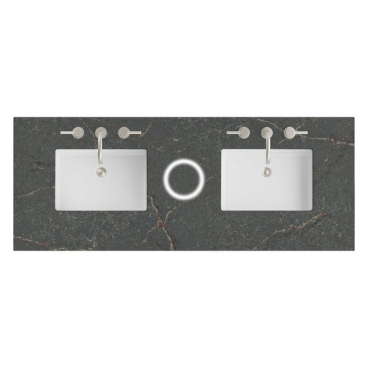 James Martin - 60" Double Top, 3 CM Parisien Bleu Silestone w/ Sink & FreePower Wireless Charger - 050-S60D-FP-PBL-SNK view 1