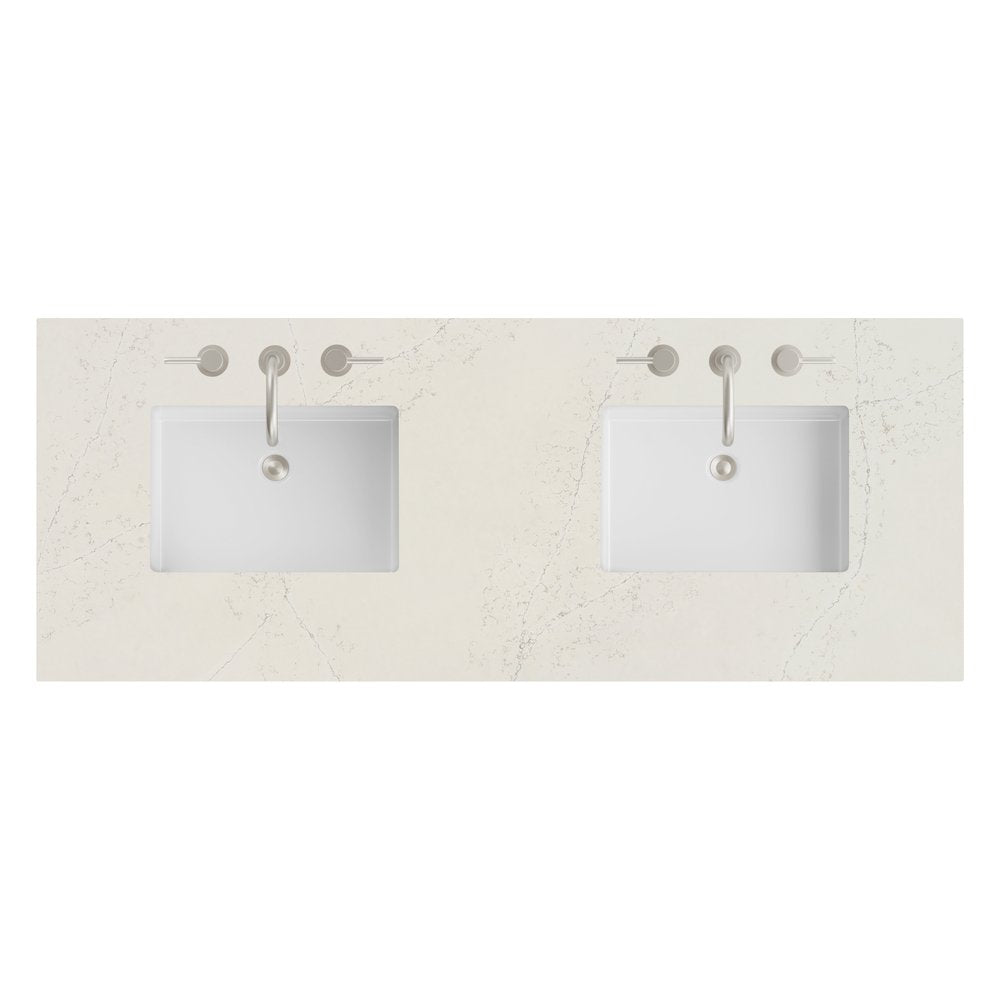 James Martin - 60" Double Top, 3CM Siberian Silestone w/ Sink - 050-S60D-SFR-SNK view 1