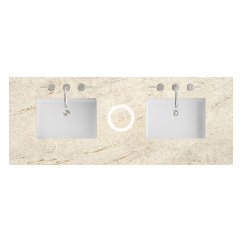 James Martin - 60" Double Top, 3CM Tajnar Eclos w/ Sink & FreePower Wireless Charger - 050-S60D-FP-TJR-SNK view 1