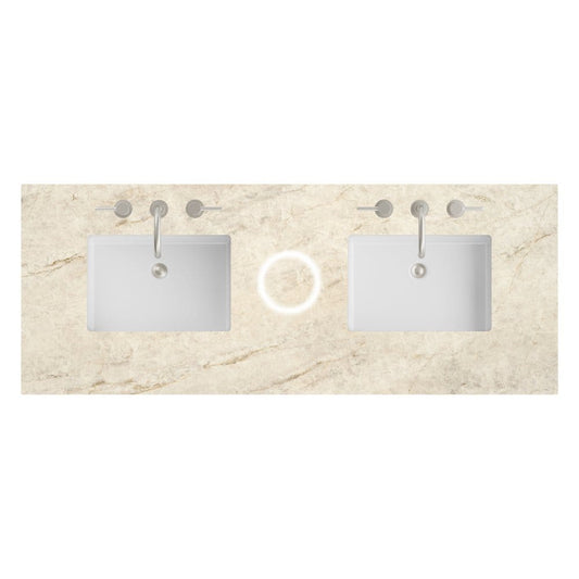 James Martin - 60" Double Top, 3CM Tajnar Eclos w/ Sink & FreePower Wireless Charger - 050-S60D-FP-TJR-SNK view 1