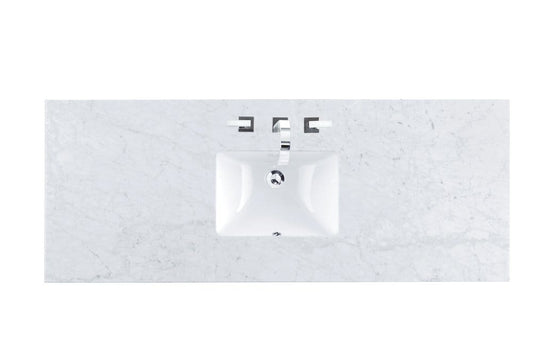 James Martin - 60" Single 3 CM Top, Carrara White Marble w/ Sink - 090-S60S-CAR-SNK view 1