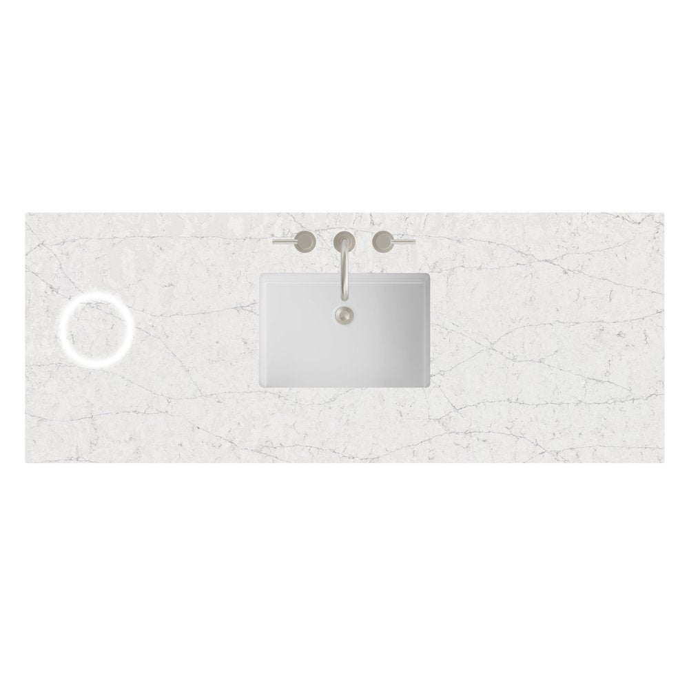 James Martin - 60" Single Top, 3 CM Eternal Jasmine Pearl Silestone w/ Sink & FreePower Wireless Charger - 050-S60S-FP-EJP-SNK view 1