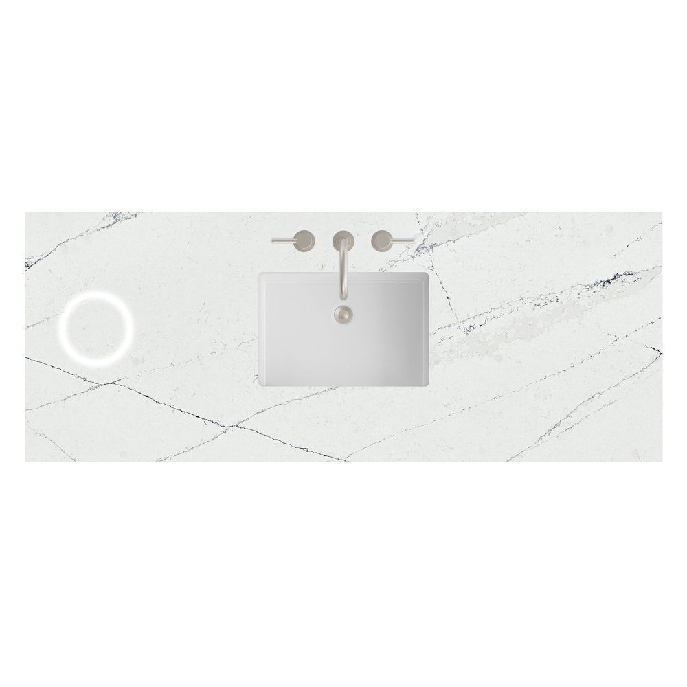 James Martin - 60" Single Top, 3 CM Ethereal Noctis Silestone w/ Sink & FreePower Wireless Charger - 050-S60S-FP-ENC-SNK view 1