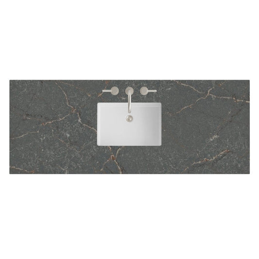 James Martin - 60" Single Top, 3 CM Parisien Bleu Silestone w/ Sink - 050-S60S-PBL-SNK view 1