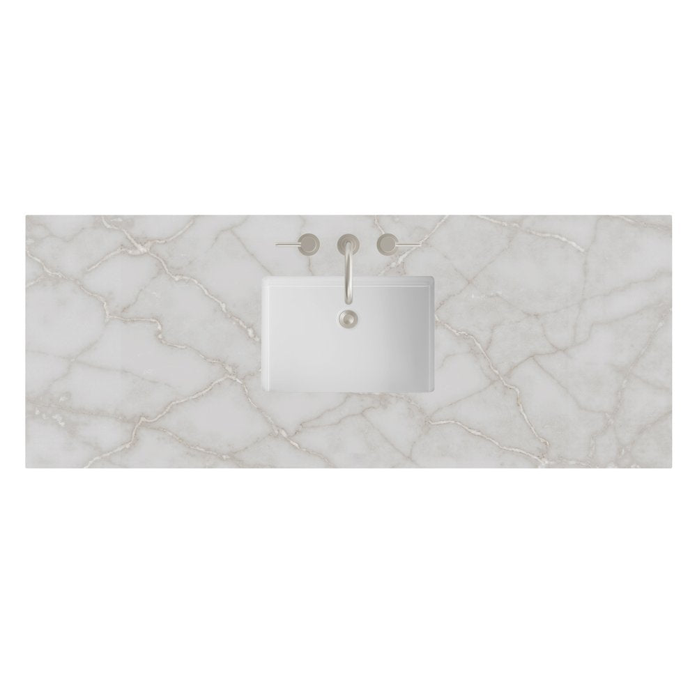 James Martin - 60" Single Top, 3 CM Victorian Silver Silestone w/ Sink - 050-S60S-VSL-SNK view 1