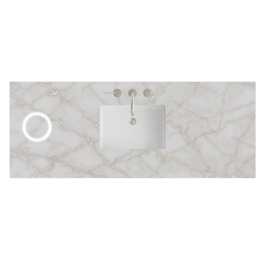 James Martin - 60" Single Top, 3 CM Victorian Silver Silestone w/ Sink & FreePower Wireless Charger - 050-S60S-FP-VSL-SNK view 1