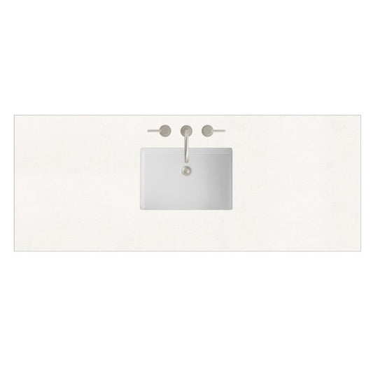 James Martin - 60" Single Top, 3 CM White Zeus Silestone w/ Sink - 050-S60S-WZ-SNK view 1