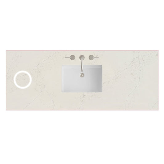 James Martin - 60" Single Top, 3CM Siberian Silestone w/ Sink & FreePower Wireless Charger - 050-S60S-FP-SFR-SNK view 1