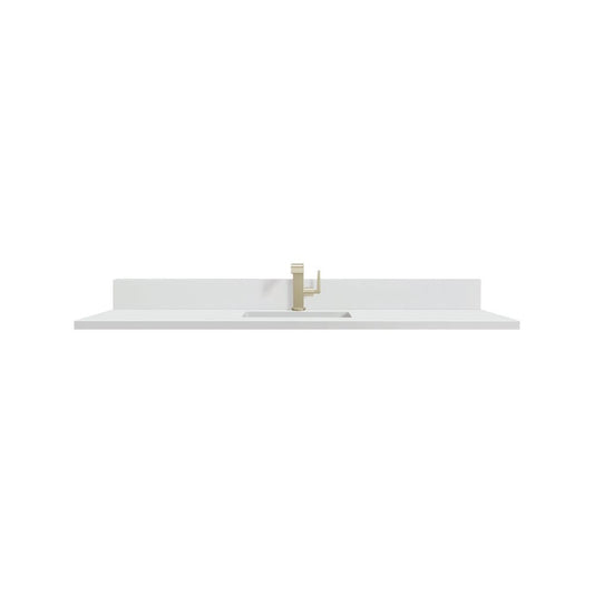 James Martin - 60" Single Top, Single-Hole, 3 CM White Zeus Silestone w/ Backsplash & Sink - 051-S60S-BS-WZ view 1