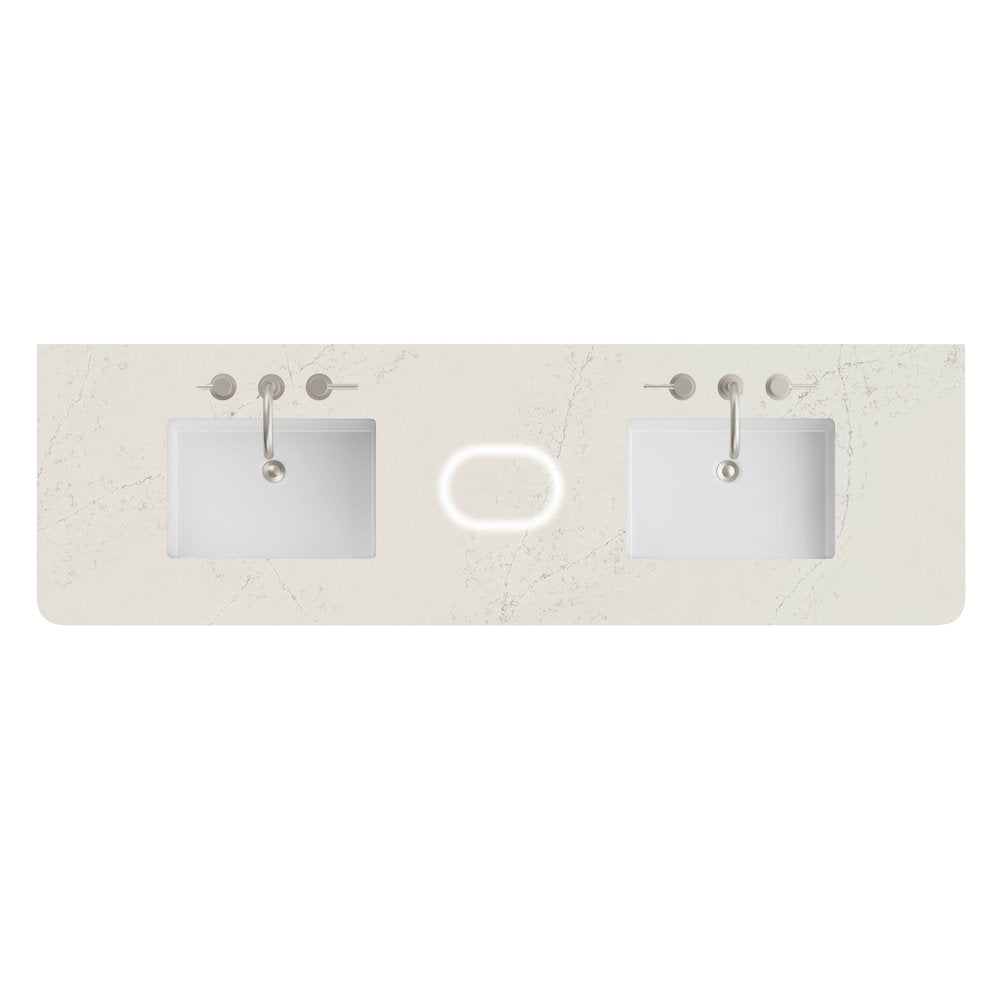 James Martin - 72" Double Radius Cut Top, Widespread 3CM Siberian w/ Sink & FreePower Wireless Charger - 060-S72RCWS-FP-SFR-SNK view 1