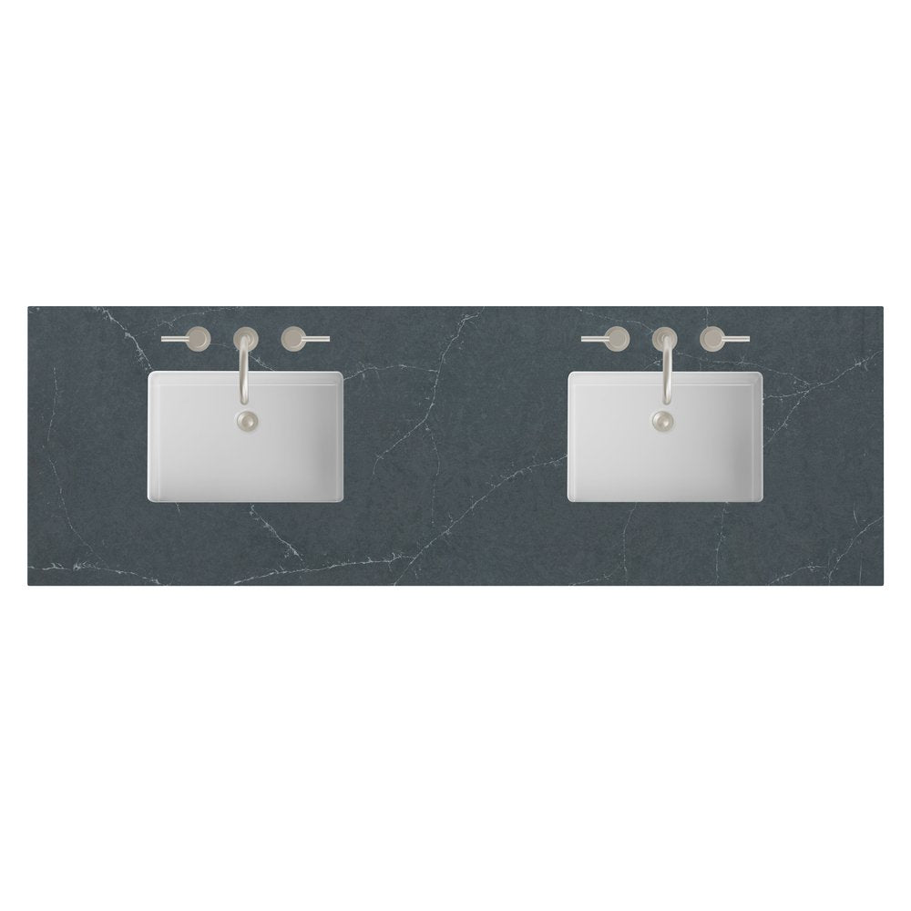 James Martin - 72" Double Top, 3 CM Charcoal Soapstone Silestone w/ Sink - 050-S72-CSP-SNK view 1