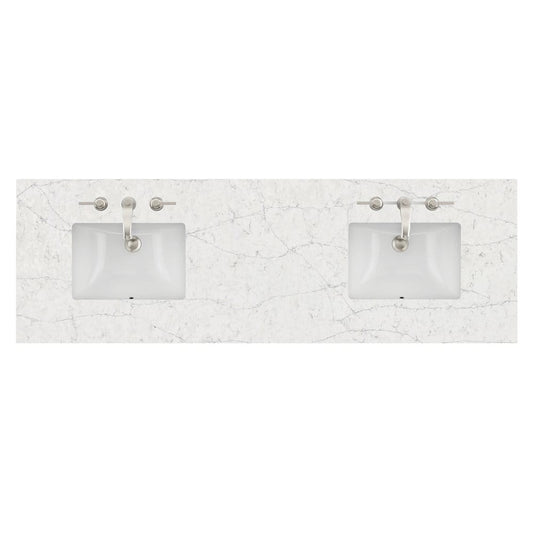 James Martin - 72" Double Top, 3 CM Eternal Jasmine Pearl Quartz w/ Sink - 040-S72-EJP-SNK view 1