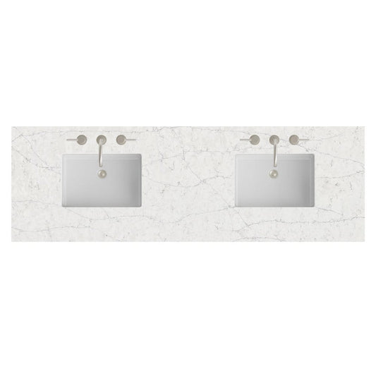 James Martin - 72" Double Top, 3 CM Eternal Jasmine Pearl Silestone w/ Sink - 050-S72-EJP-SNK view 1