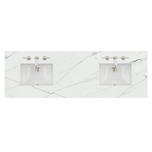 James Martin - 72" Double Top, 3 CM Ethereal Noctis Quartz w/ Sink - 040-S72-ENC-SNK view 1