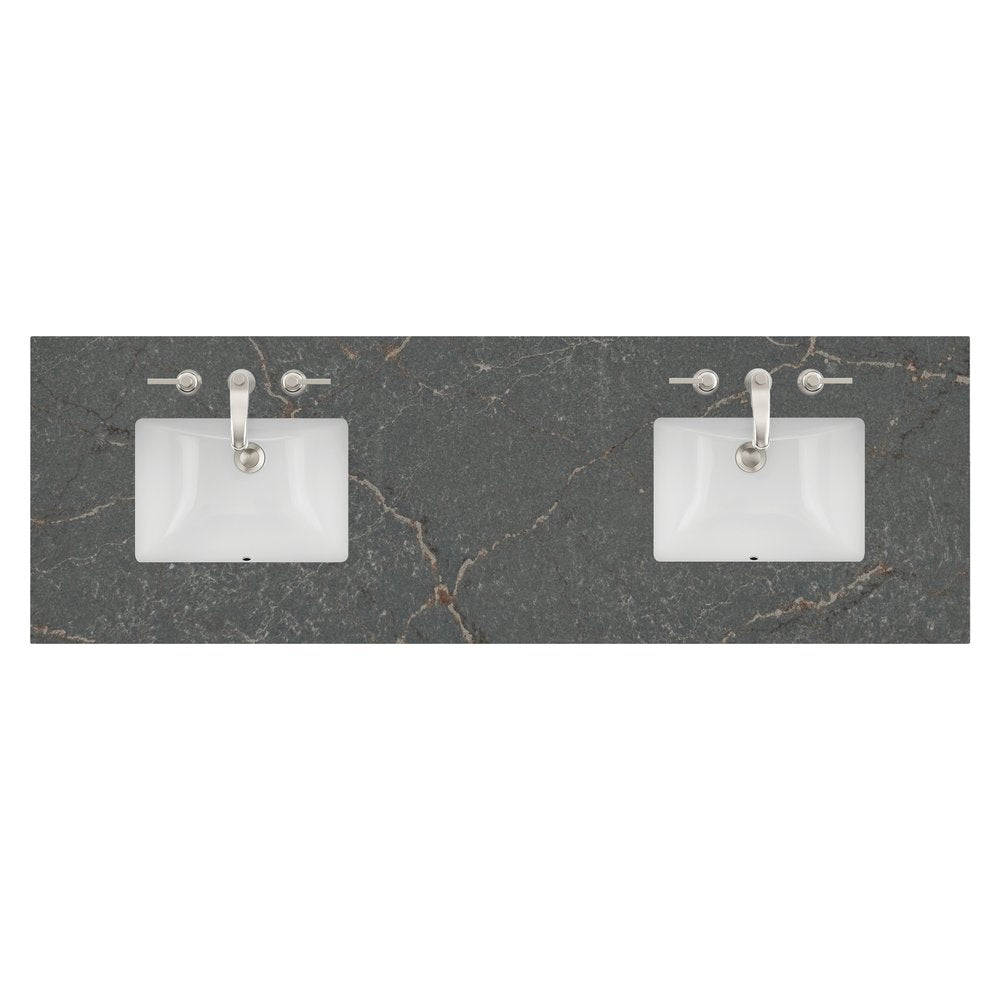 James Martin - 72" Double Top, 3 CM Parisien Bleu Quartz w/ Sink - 040-S72-PBL-SNK view 1