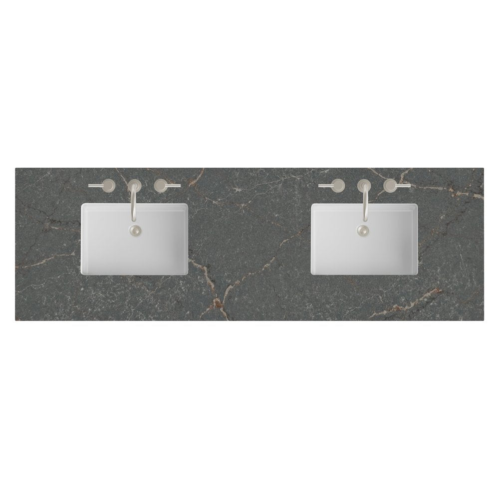 James Martin - 72" Double Top, 3 CM Parisien Bleu Silestone w/ Sink - 050-S72-PBL-SNK view 1