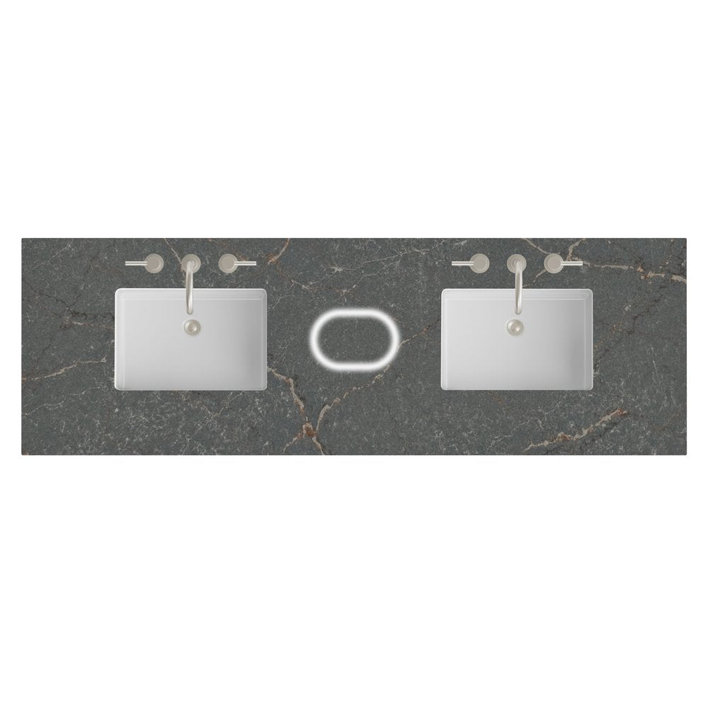 James Martin - 72" Double Top, 3 CM Parisien Bleu Silestone w/ Sink & FreePower Wireless Charger - 050-S72-FP-PBL-SNK view 1