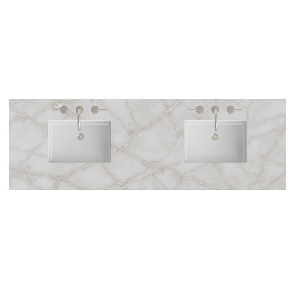 James Martin - 72" Double Top, 3 CM Victorian Silver Silestone w/ Sink - 050-S72-VSL-SNK view 1
