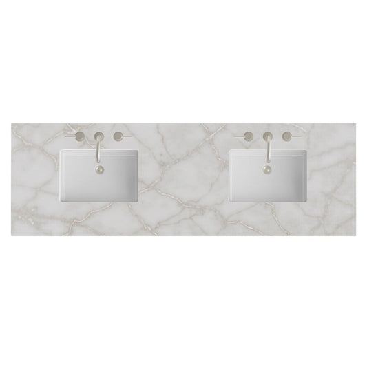 James Martin - 72" Double Top, 3 CM Victorian Silver Silestone w/ Sink - 050-S72-VSL-SNK view 1