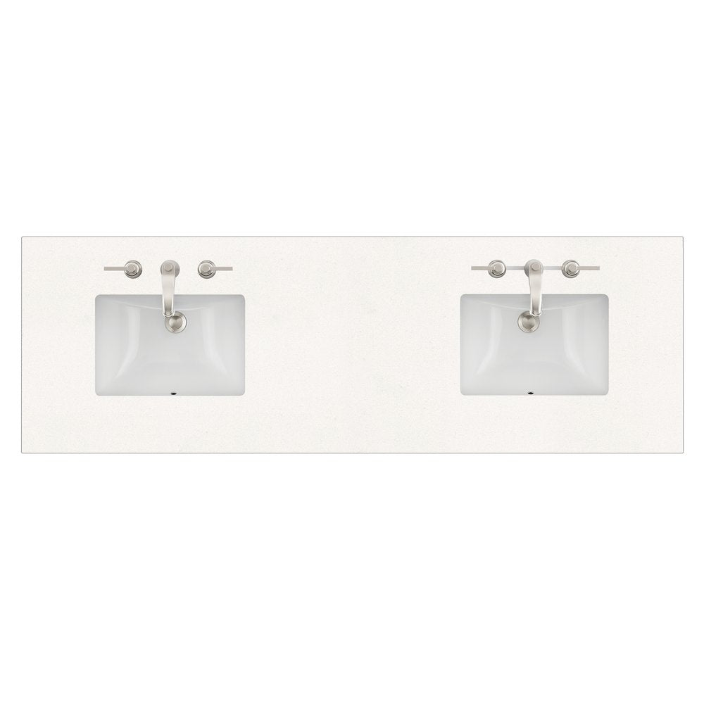 James Martin - 72" Double Top, 3 CM White Zeus Quartz w/ Sink - 040-S72-WZ-SNK view 1