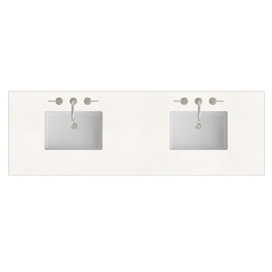 James Martin - 72" Double Top, 3 CM White Zeus Silestone w/ Sink - 050-S72-WZ-SNK view 1