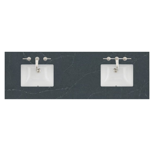 James Martin - 72" Double Top, 3CM Charcoal Soapstone Silestone w/ Sink - 040-S72-CSP-SNK view 1